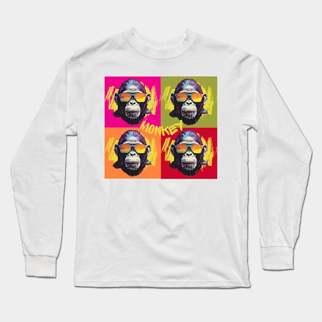 Monkey Long Sleeve T-Shirt by Teeeshirt